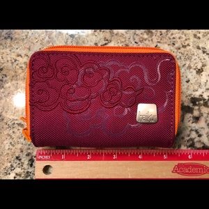 Haiku small zip wallet Raspberry Clouds